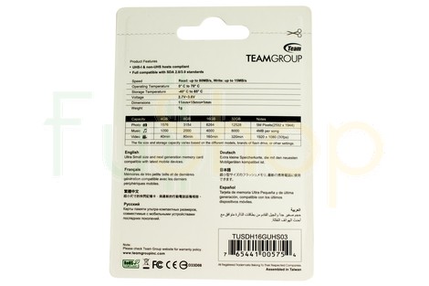 Карта памяти Team 16GB micro SDHC (UHS-1) class10 + SD Adapter (TUSDH16GUHS03/16GB)