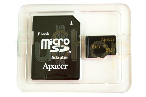 Карта пам’яті Apacer 8GB micro SDHC (UHS-1) class10 + SD Adapter (AP8GMCSH10U1-R/8GB)