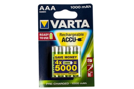 Аккумулятор Varta AAA 1000mAh NiMh (4 шт.) Rechargeable Accu