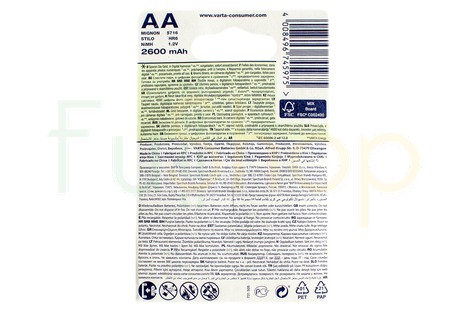 Аккумулятор Varta AA 2600mAh NiMh (4 шт.) Rechargeable Accu