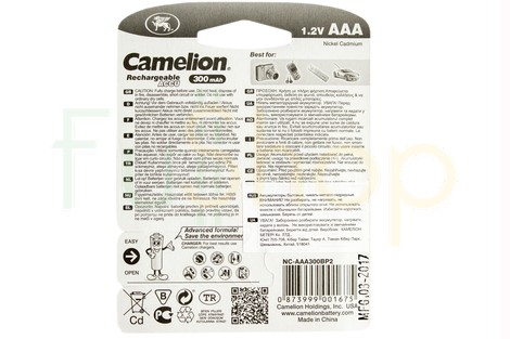 Акумулятор Camelion AAA 300mAh NiCd (2 шт.) Rechargeable Accu Economical Energy (NC-AAA300BP2)