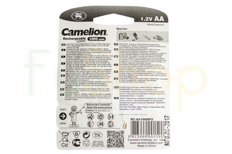 Аккумулятор Camelion AA 1000mAh NiCd (2 шт.) Rechargeable Accu Economical Energy (NC-AA1000BP2)