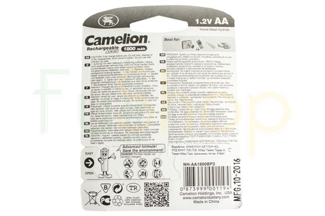 Аккумулятор Camelion AA 1800mAh NiMh (2 шт.) Rechargeable Accu Advanced Formula (NH-AA1800BP2)