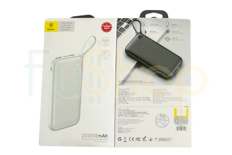 Оригинальный внешний аккумулятор (Power Bank) Baseus BS-P20KQ2B Powerful Type-C PD Quick Charge 3.0 20000 mAh (PPKC-A02)