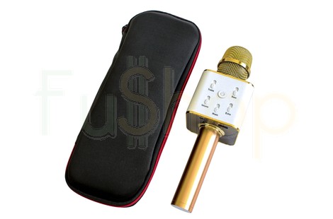 Беспроводная портативная Bluetooth колонка + караоке-микрофон Q7 Wireless Microphone and Hi-Fi Speaker в чехле