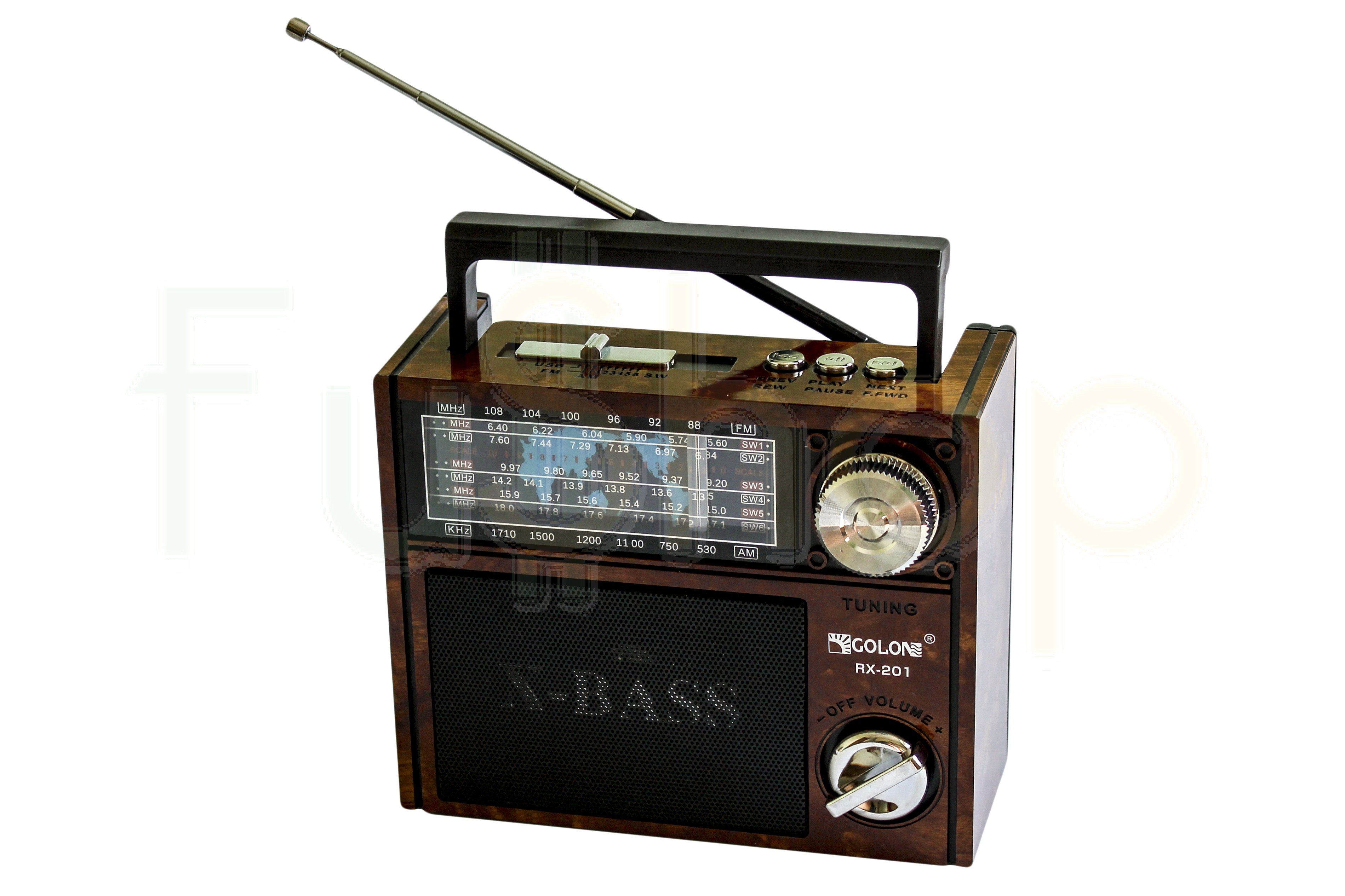 Портативний радіоприймач Golon RX-201 з LED ліхтариком