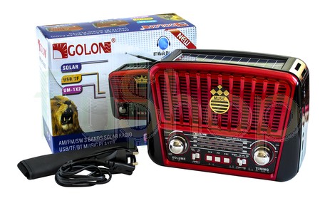Портативный радиоприемник Golon RX-456S + солнечная панель