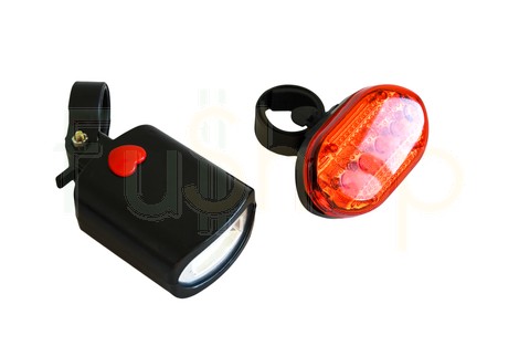 Комплект велосипедных фар SF-035-COB 3*ААА, STOP-5LED 2*AAA