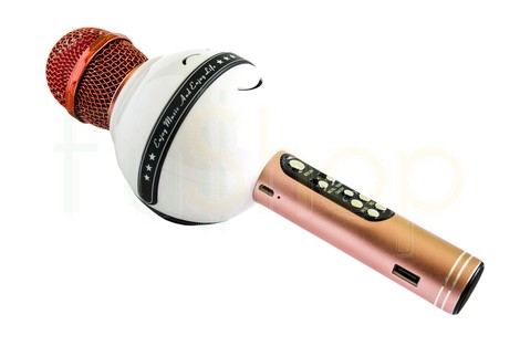 Безпровідна портативна Bluetooth колонка + караоке-мікрофон + LED WS-878 Wireless Microphone and Hi-Fi Speaker