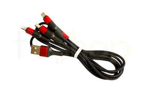 Кабель Hoco Xpress One Pull Three Charging Micro-USB+Lightning+Type-C 1M (X26 3in1)