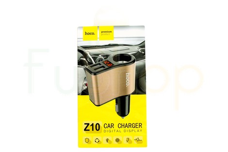 Универсальное автомобильное зарядное устройство Hoco Z10 LCD Dual USB Car Charger Digital Display with Cigar Lighter 2.1A