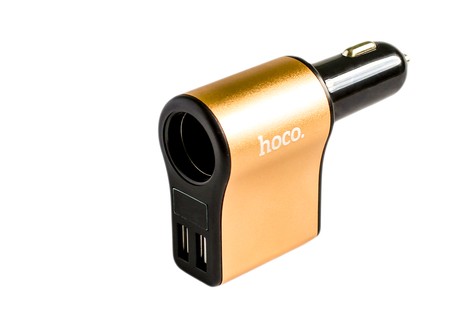 Универсальное автомобильное зарядное устройство Hoco Z10 LCD Dual USB Car Charger Digital Display with Cigar Lighter 2.1A