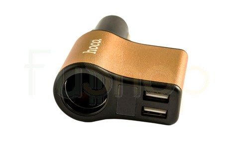 Універсальний автомобільний зарядний пристрій Hoco Z10 LCD Dual USB Car Charger Digital Display with Cigar Lighter 2.1A