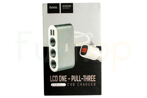 Универсальное автомобильное зарядное устройство Hoco Z13 LCD One-Pull-Three Car Charger 2.1A