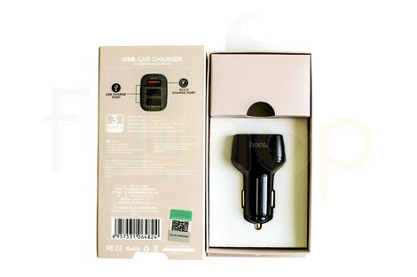 Универсальное автомобильное зарядное устройство Hoco Z15B Kuso QC3.0 Three Ports Car Charger 3.0А