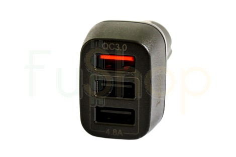 Универсальное автомобильное зарядное устройство Hoco Z15B Kuso QC3.0 Three Ports Car Charger 3.0А