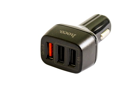 Универсальное автомобильное зарядное устройство Hoco Z15B Kuso QC3.0 Three Ports Car Charger 3.0А