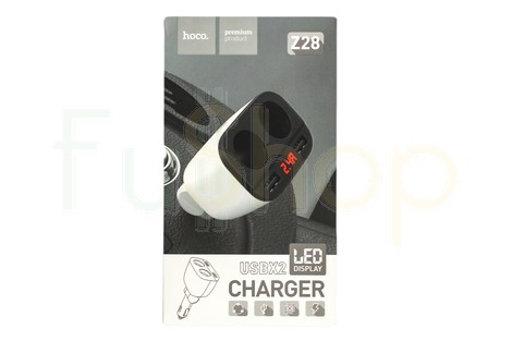 Универсальное автомобильное зарядное устройство Hoco Z28 Power Ocean Cigarette Lighter in-Car Charger with Digital Display 3.1A