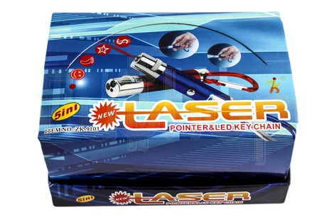 Ліхтарик-брелок ZK-9103L Laser Pointer&LED Key Chain 5in1