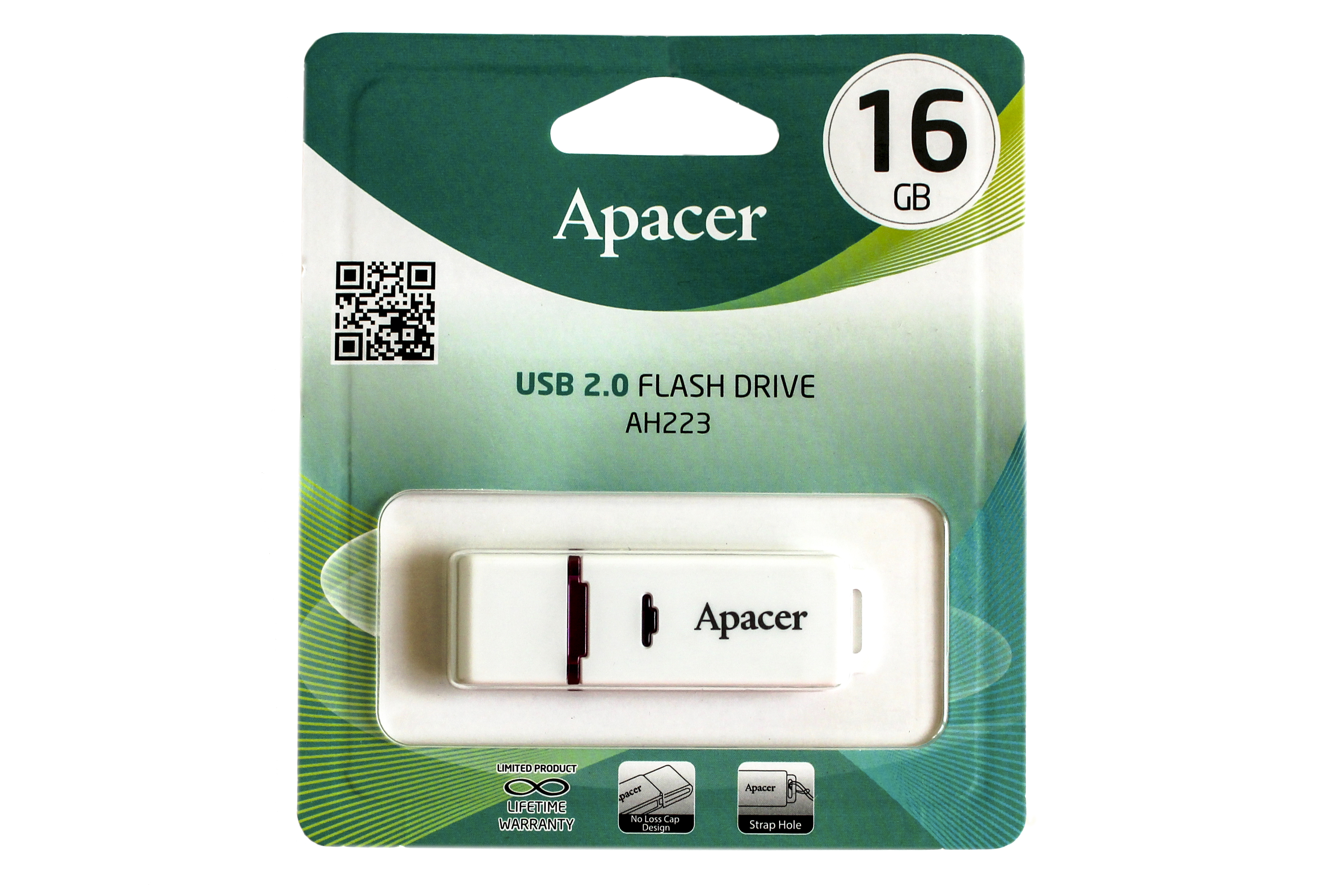 USB-флэш-накопитель APACER 16GB AH223 White (AP16GAH223W-1) / fullshop ...